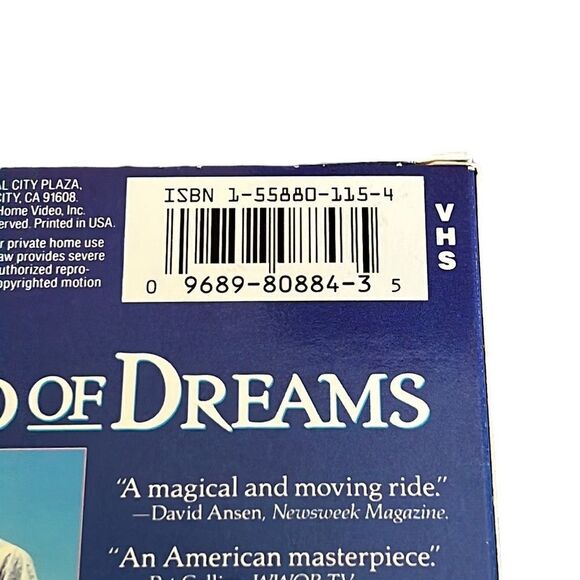 Field of Dreams VHS Tape Movie Starring Kevin Costner Universal Baseball Vintage - Picture 4 of 8